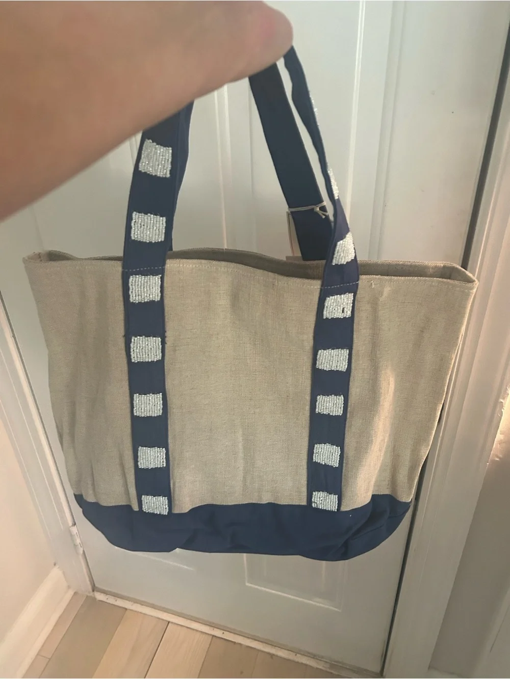 NWT SOL and MER large beaded tote bag.